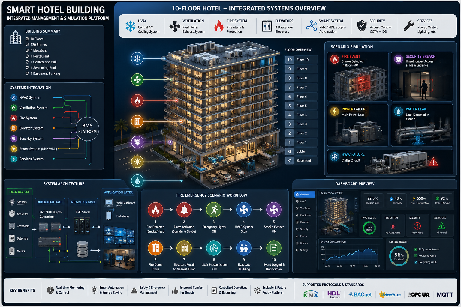 3D smart building digital BMS